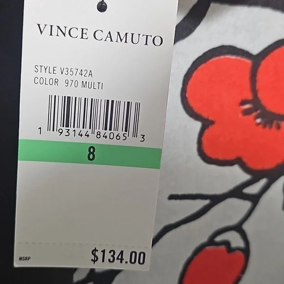 Vince Camuto Floral Long Sleeve Open Back Swimsuit Size 8 NWT - Picture 5 of 11